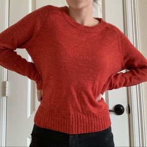 red knit sweater, perfect for autumn